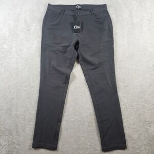 Zyia Active Mens Black Performance Golf Travel Pants XL Stretch Tapered (36x32)